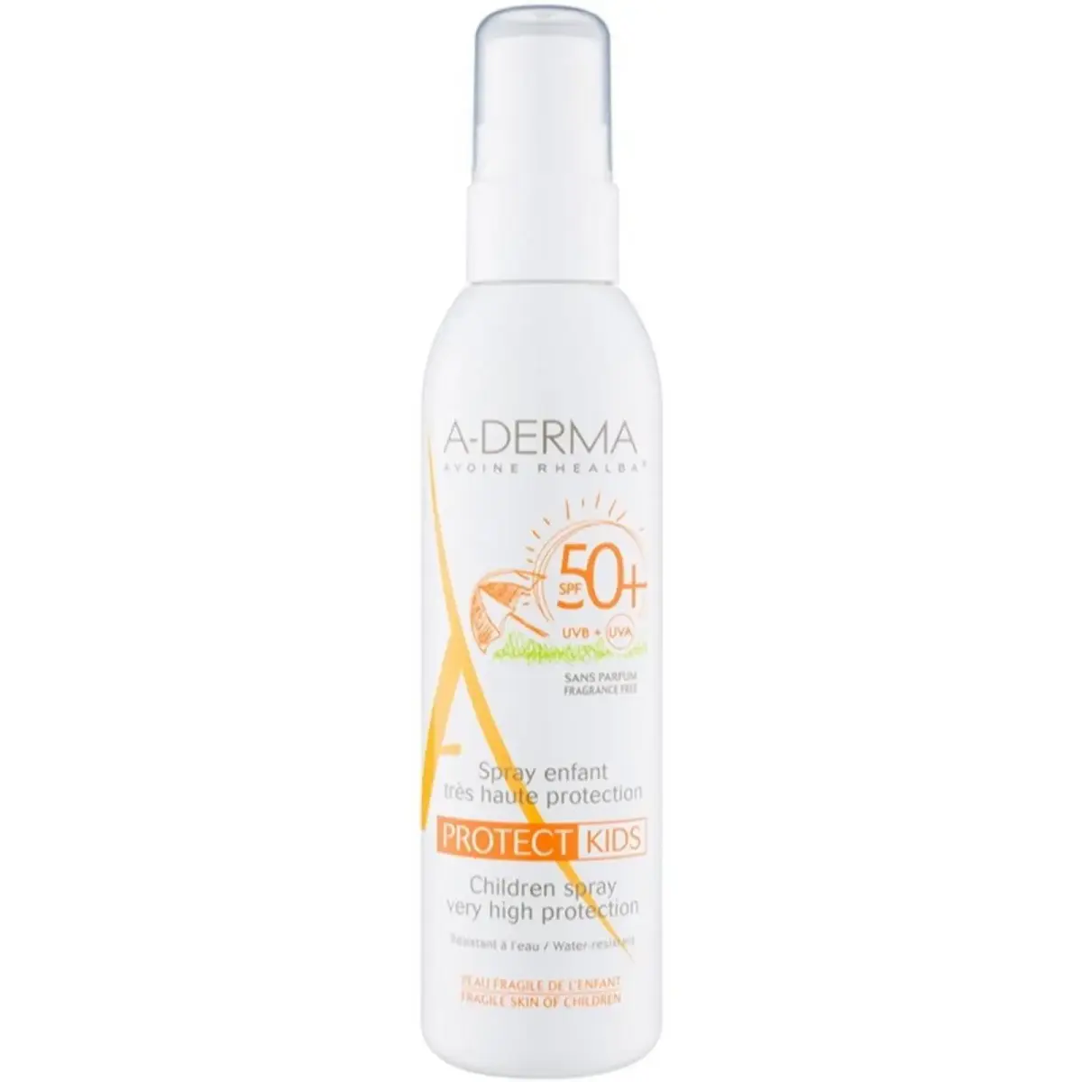 A-Derma, Protect Kids, Fragrance-Free, Protecting, Sunscreen Spray, SPF 50+, 200 ml