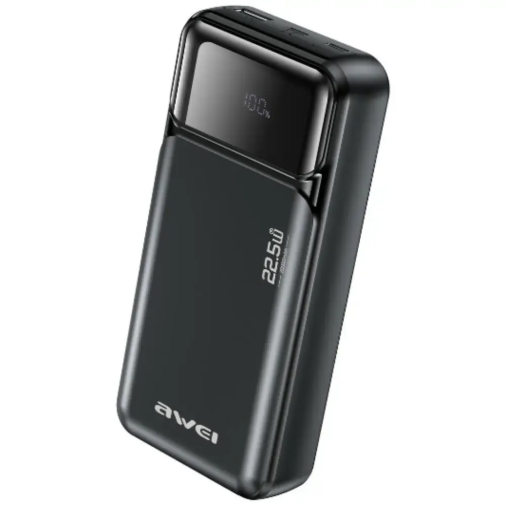 Awei PA-92 ārējais akumulators (powerbank) | 20 000 mAh | 22.5W | PD | USB-C | melns