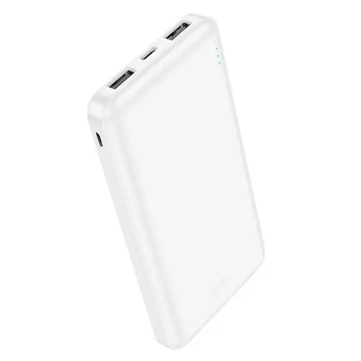 Внешний аккумулятор (powerbank) Hoco J100 | 10 000 мА·ч | 10.5 Вт | USB-A, USB-C, Micro USB | белый