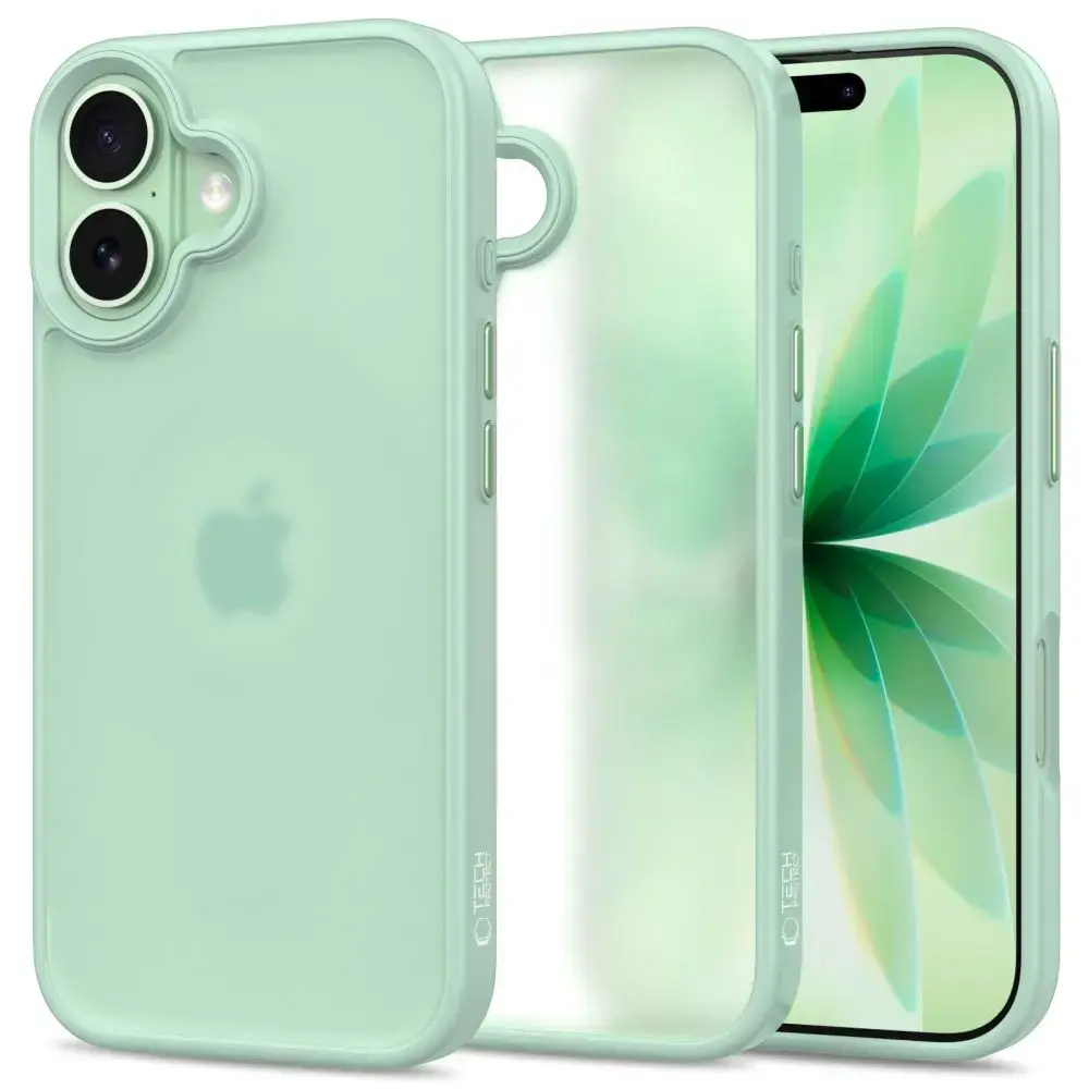 TECH-PROTECT MagMat phone case with MagSafe support for Apple iPhone 17 green