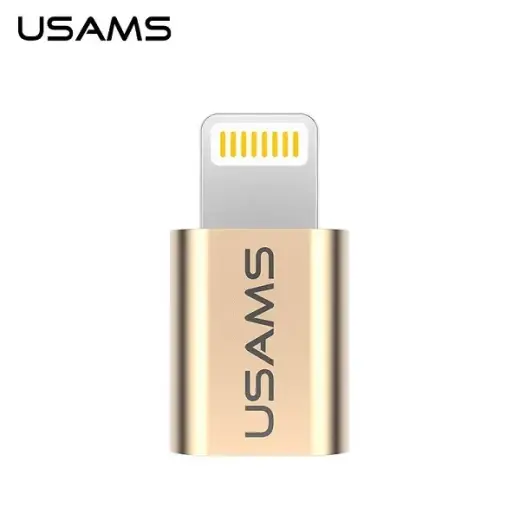 USAMS Adapter microUSB-Lightningzłoty/gold IPTMIC01 (US-SJ014)