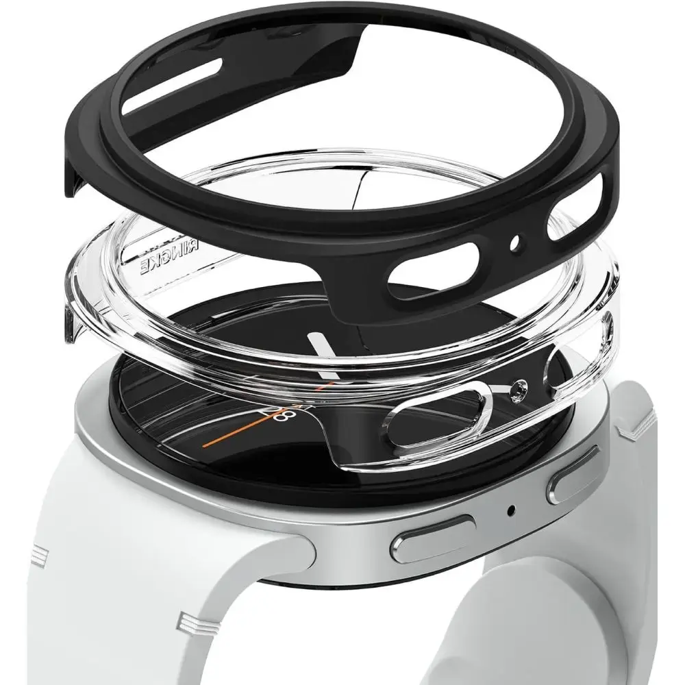 Ringke Slim smartwatch case for Samsung Galaxy Watch 8 44 mm 2-pack | transparent/black