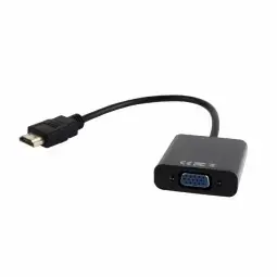 Gembird HDMI (19pin) to VGA (15pin) Adaptor + Audio cable Black