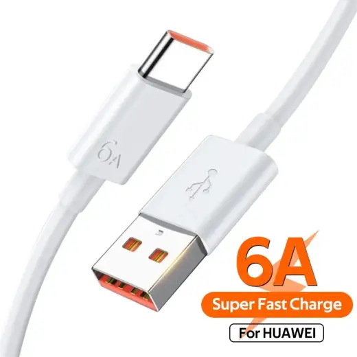 Huawei провод для передачи данных и зарядки | USB-A на USB-C | 66W | 1m | белый (OEM)
