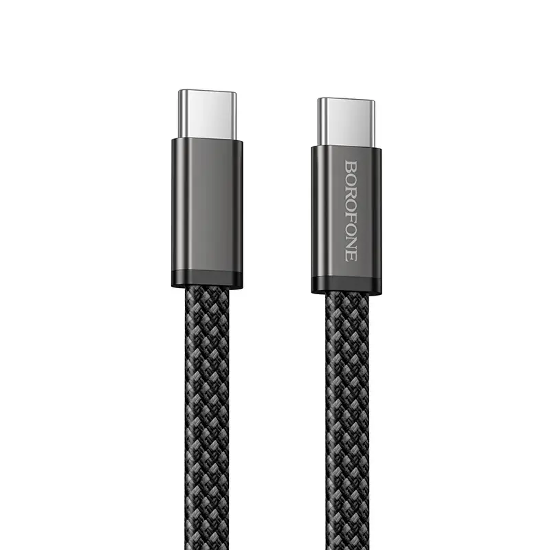 Borofone BX124 Peace datu pārraides un uzlādes vads | USB-C uz USB-C | PD | 60W | 1m | melns