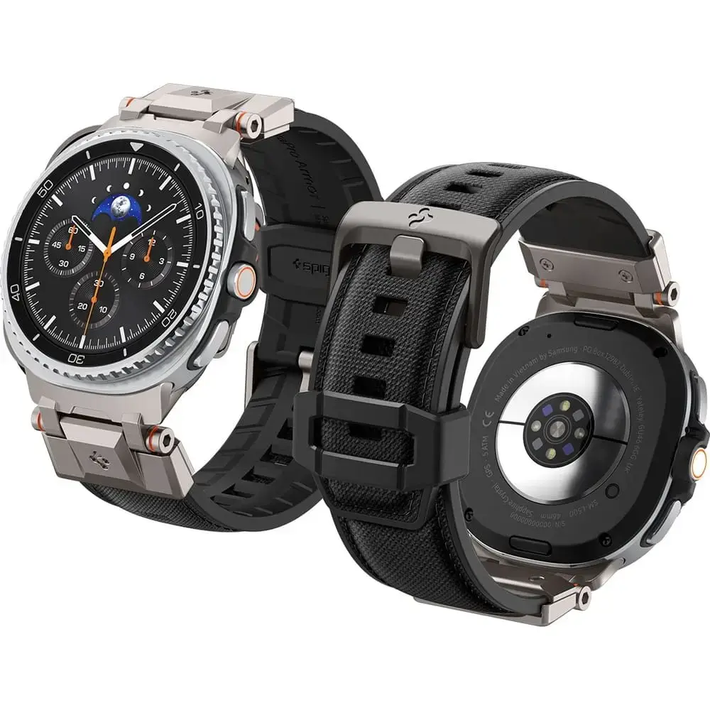 Spigen DuraPro Armor nutikella ümbris Samsung Galaxy Watch 8/9/Classic (40/44/46 mm) jaoks | must