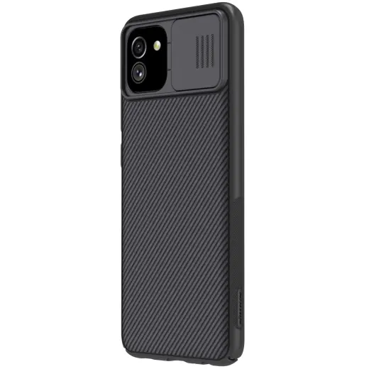 Nillkin CamShield Hard maciņš telefonam Samsung Galaxy A03 (A035) melns (ar kameras aizsargu)