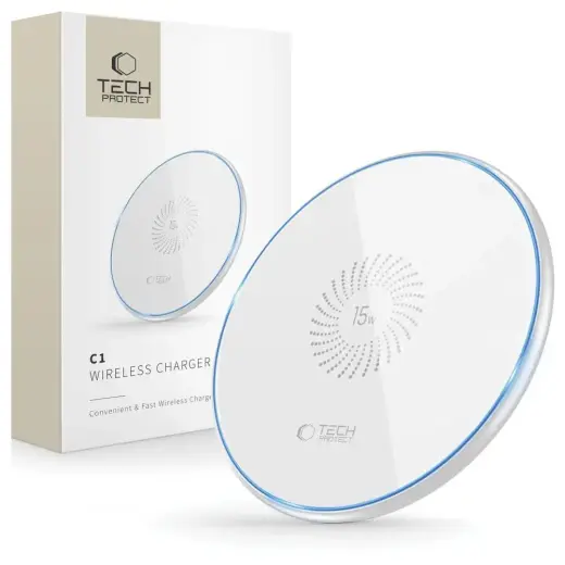 Tech-Protect QI15W-C1 bezvadu lādētājs | Qi | 15W | balts