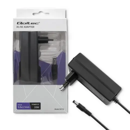 Qoltec Plug-in power supply 20W | 5V | 4A | 5.5*2.1