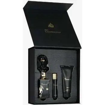 Lattafa Perfumes His Confession Dárková sada EDP 100 ml, miniaturka EDP 12 ml a sprchový gel 100 ml