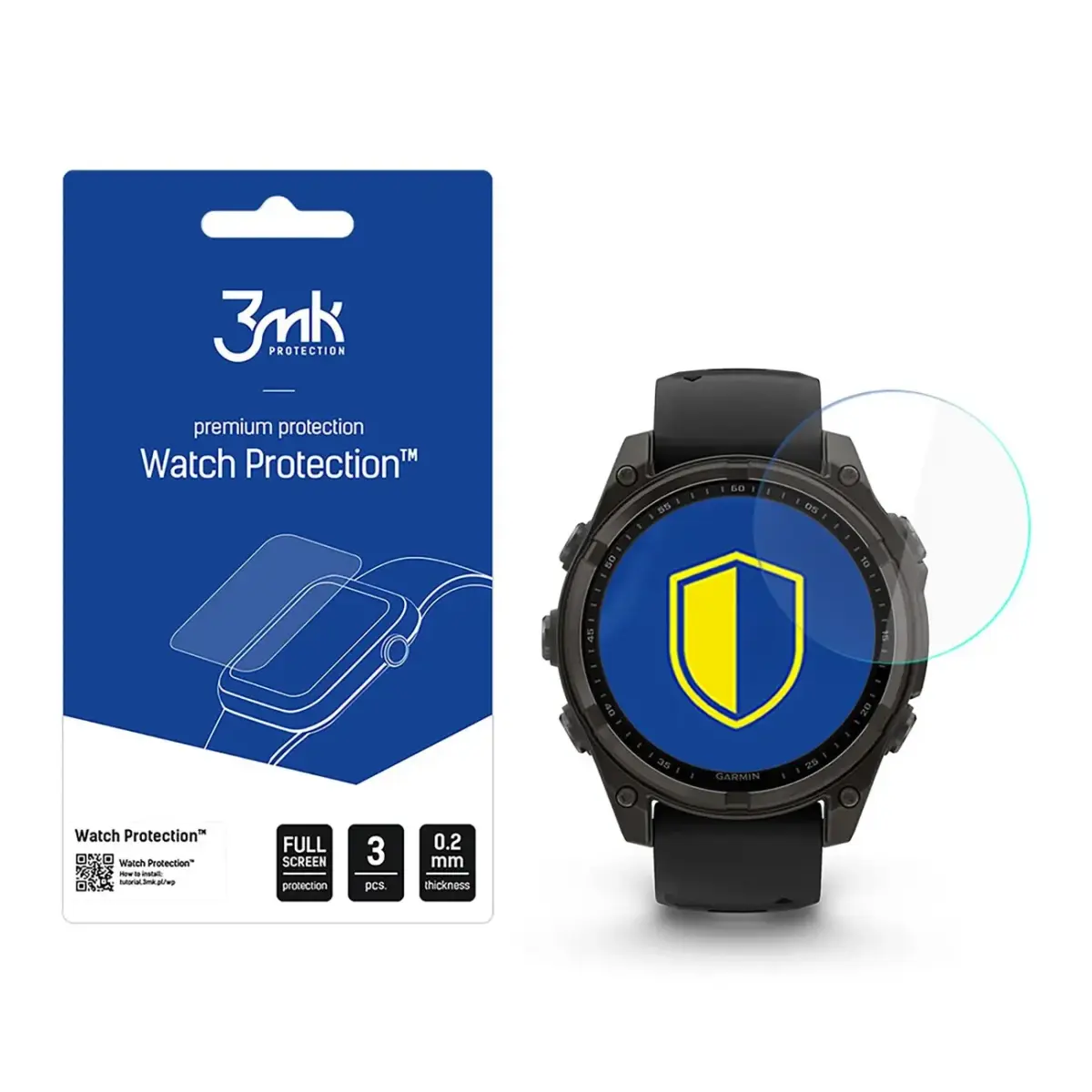 Hybrid Glass 3mk Watch Protection FlexibleGlass for Garmin Fenix ââ8 Solar|Sapphire 47mm