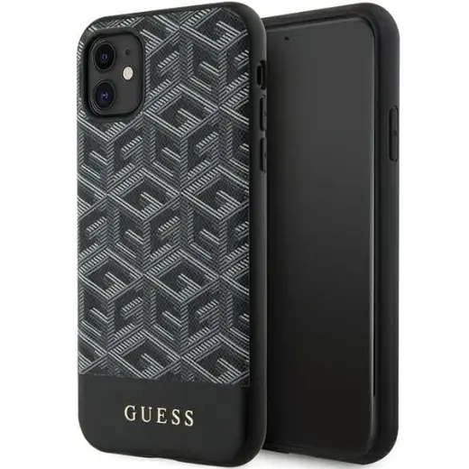 Guess PU G Cube maciņš ar MagSafe atbalstu telefonam iPhone 11 melns