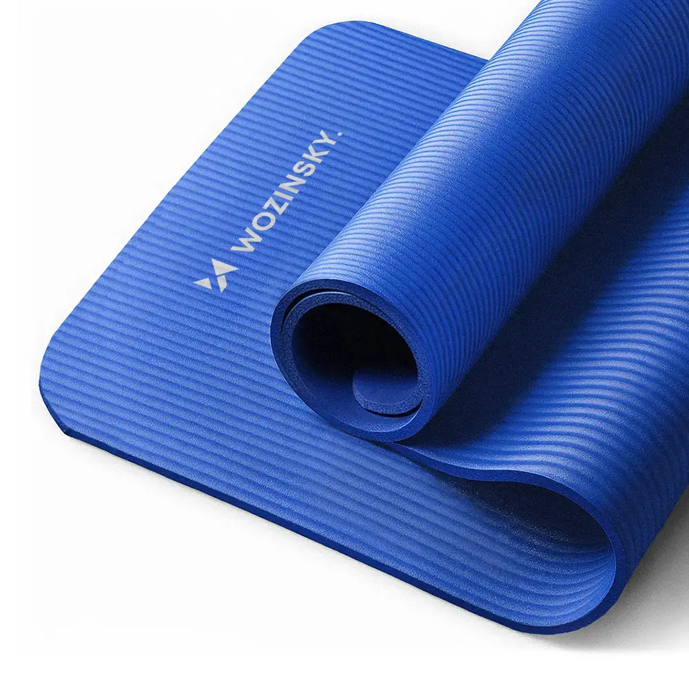 Wozinsky exercise mat 181 x 63 x 0.9 cm thick gymnastic yoga mat blue
