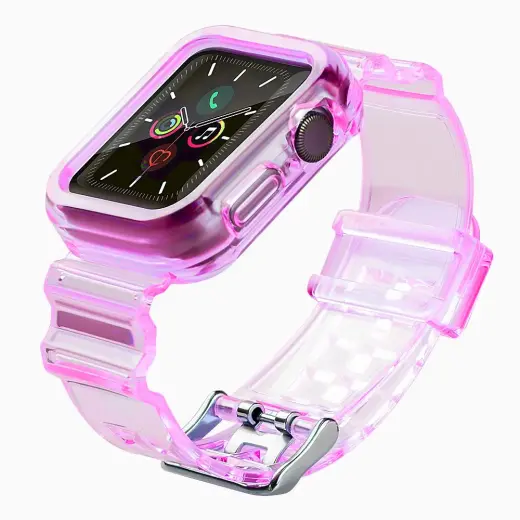 Fusion Accessories Light Set viedpulksteņa siksniņa priekš Apple Watch 2/3/4/5/6/7/SE (42/44/45 mm) | silikons | sarkana