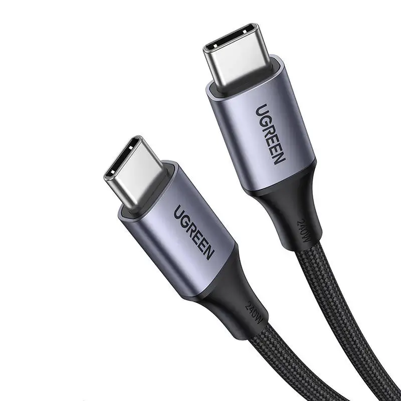UGREEN US535 datu pārraides un uzlādes vads | USB-C uz USB-C | 240W | 2m | melns