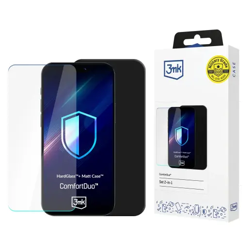 3mk ComfortDuo Matt чехол для телефона Samsung Galaxy A57 (A576) чёрный (защитное стекло в комплекте)