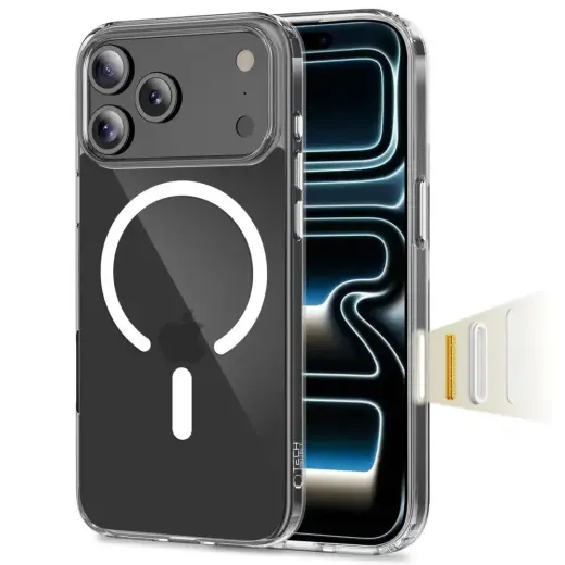 TECH-PROTECT Flexair Hybrid CC telefono dėklas su MagSafe palaikymu iPhone 17 Pro skaidrus