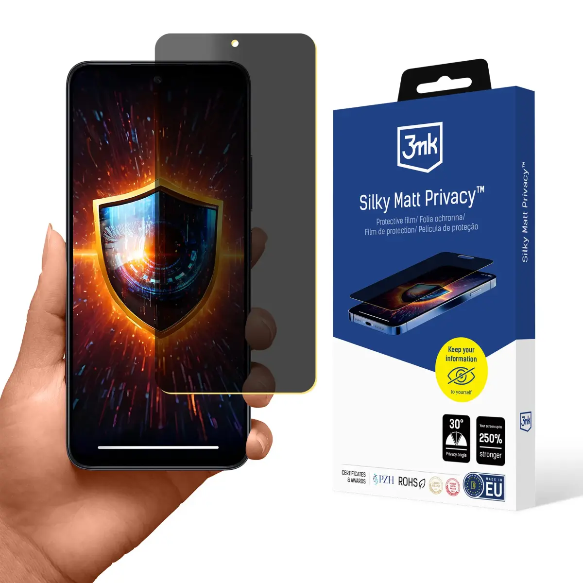3mk Silky Matt Privacy kaitsekile telefonile Redmi Note 12 4G (privaatsusefekt)