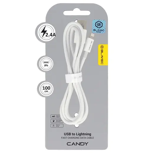 Blavec CCA-UL24W10 datu pārraides un uzlādes vads | USB-A uz Lightning | 12W | 1m | balts