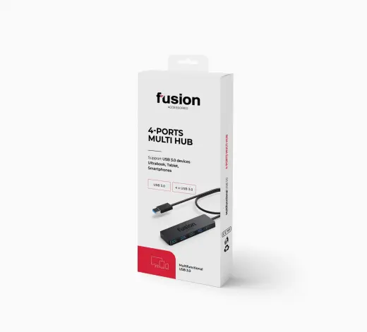 Fusion USB 3.0 uz 4 x USB 3.0 sadalītājs 5 Gb|s melns (EU Blister)