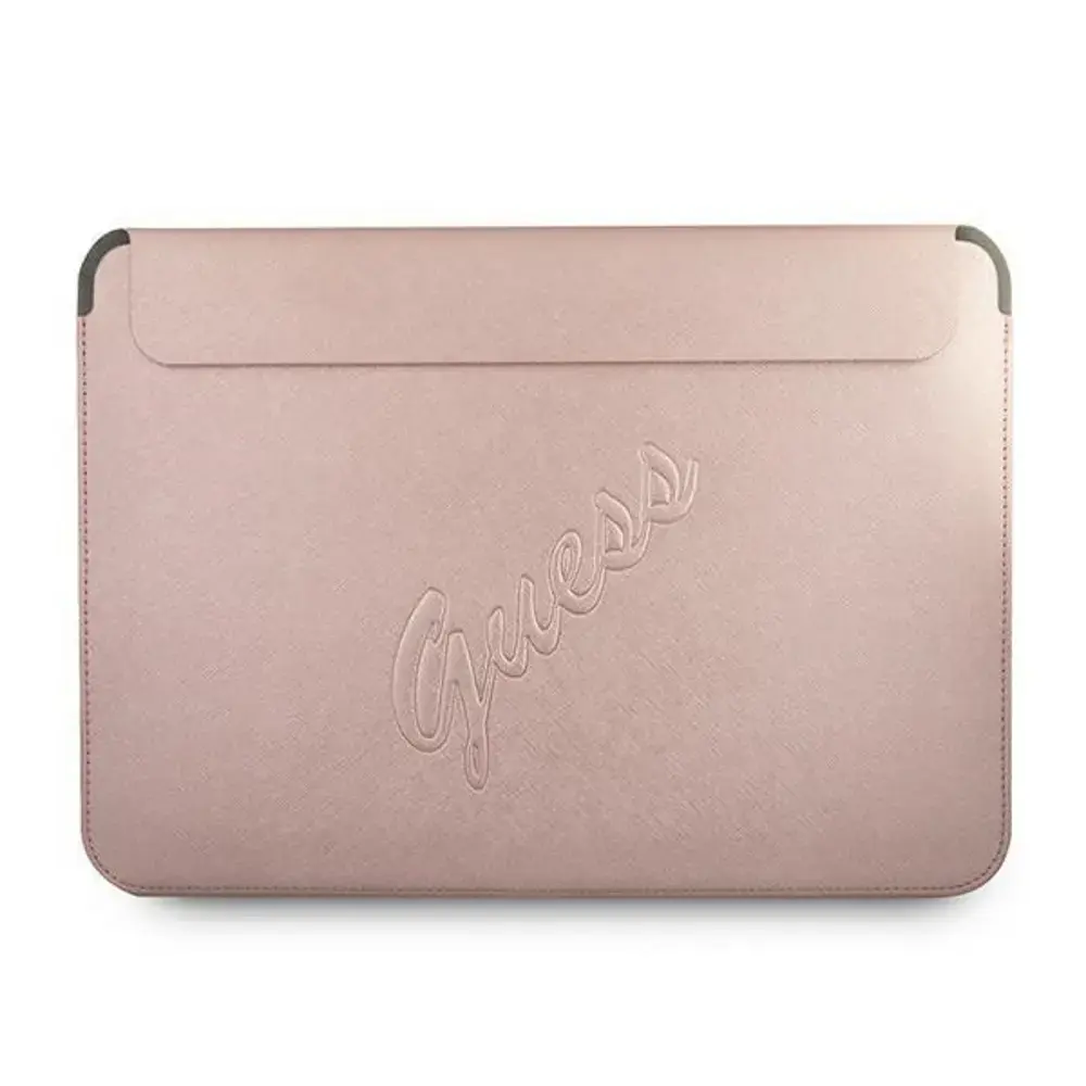 Guess Saffiano Script portatīvā datora maciņš 13" rozā