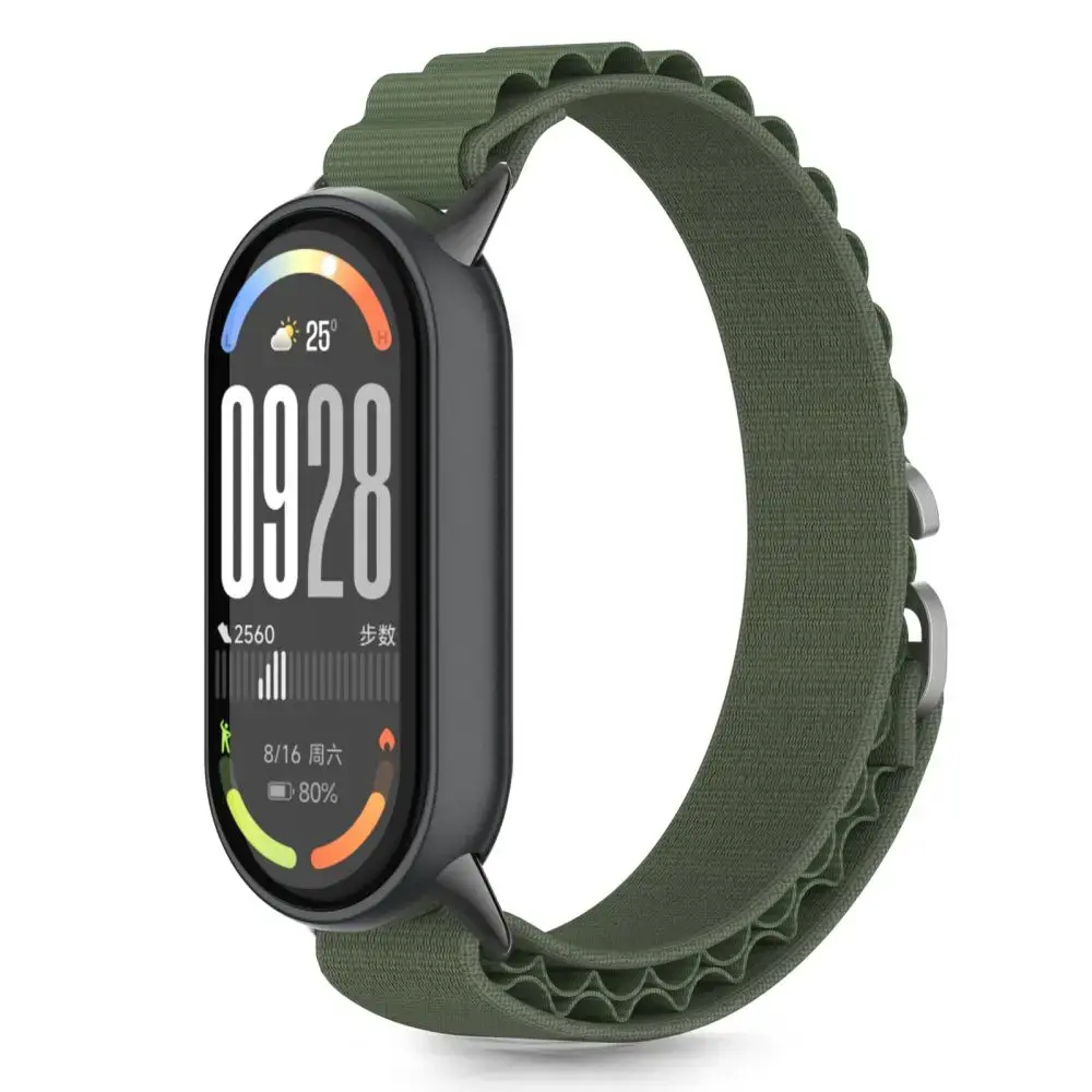 Tech-Protect Nylon Pro viedpulksteņa siksniņa priekš Xiaomi Mi Band 8/9/10 | neilons | zaļa