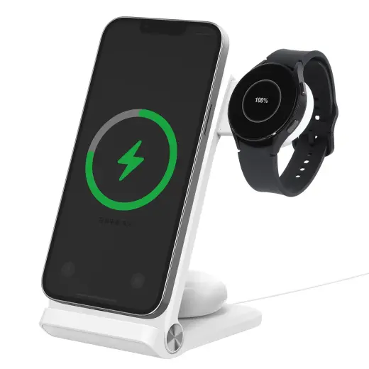 Nillkin PowerTrio 3-in-1 bezvadu lādētājs | Qi | Saderīgs ar MagSafe | balts