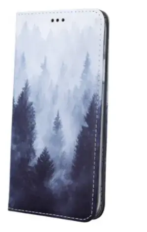 Fusion Mountain Forest knyginio tipo telefono dėklas Samsung Galaxy A42 5G (A426) žalias (dizainas 1)
