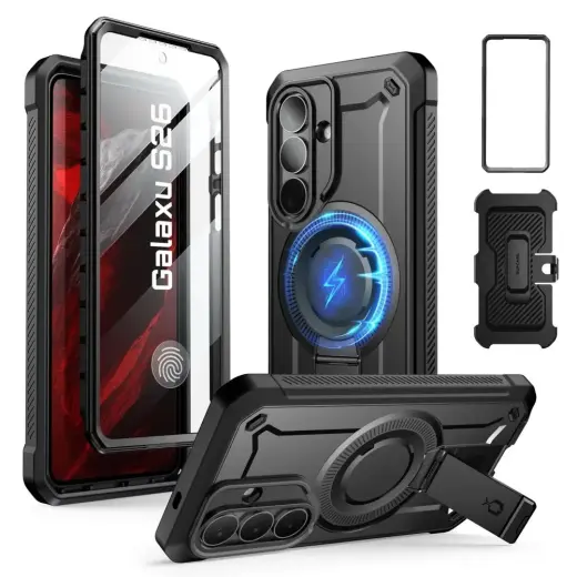 Supcase Unicorn Beetle Pro Mag maciņš ar MagSafe atbalstu telefonam Samsung Galaxy S26+ (S947) melns