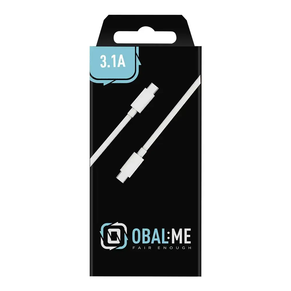 Obal:Me data transfer and charging cable | USB-C to USB-C | 15.5W | 1m | white