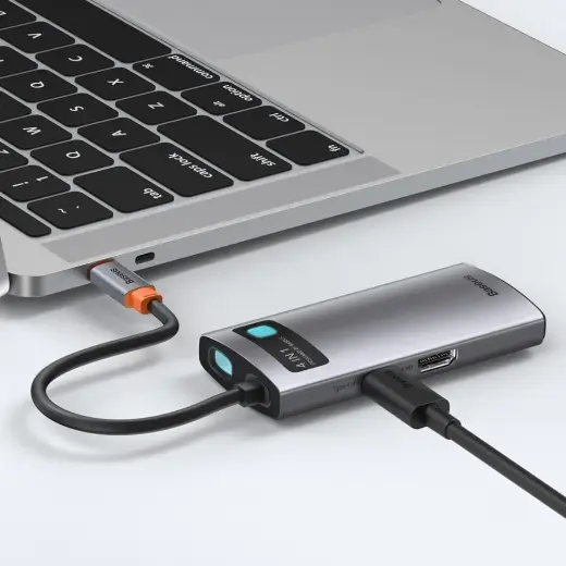 Baseus Metal Gleam 4-in-1 USB centrmezgls | USB-C uz HDMI, USB 3.0, USB 2.0, USB-C | 100W