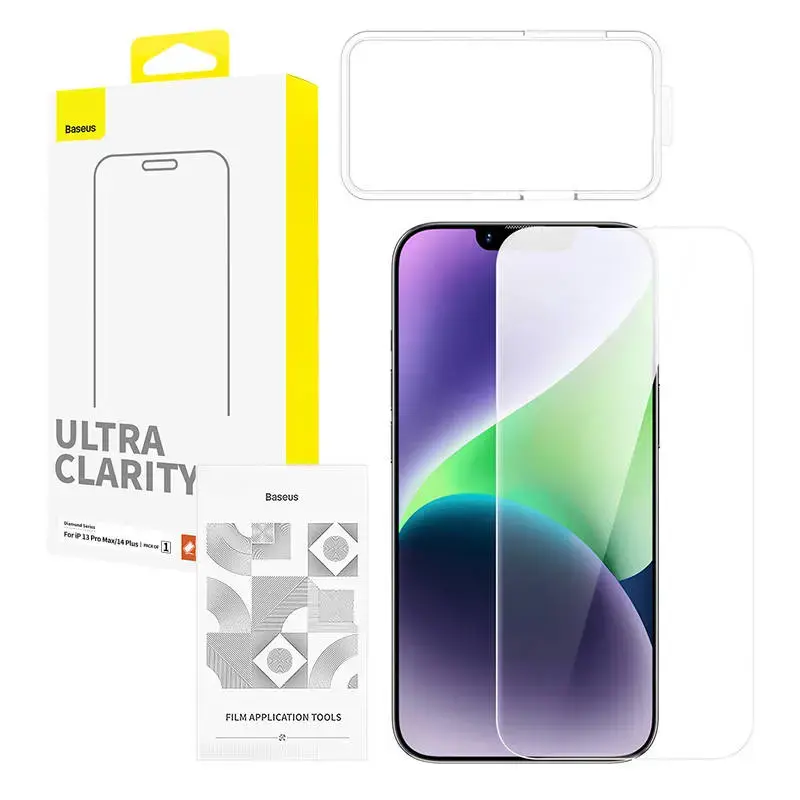 Baseus OS Diamond Series karastatud klaas telefonile iPhone 13 Pro Max | iPhone 14 Plus läbipaistev