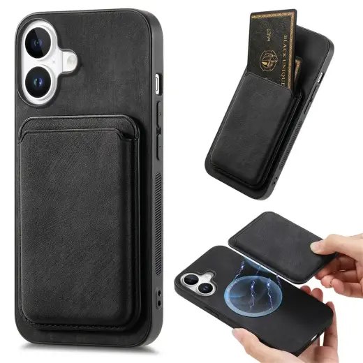 Detachable knyginio tipo knyginio tipo telefono dėklas su MagSafe palaikymu iPhone 17 juodas