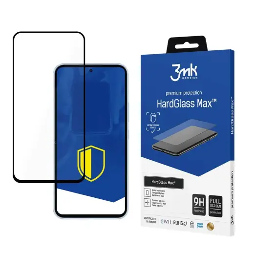 3mk HardGlass Max grūdintas apsauginis stiklas telefonui Samsung Galaxy A54 5G (A546) su montavimo rėmeliu
