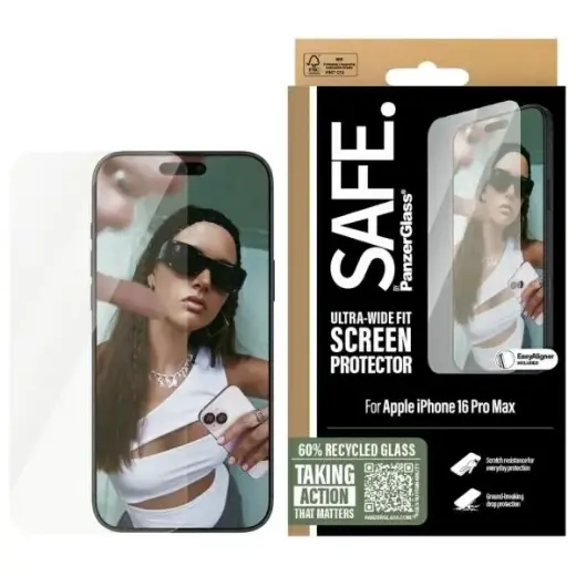 SAFE by PanzerGlass Ultra-Wide Fit aizsargstikls telefona ekrānam iPhone 16 Pro Max