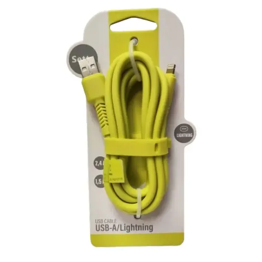 Кабель для передачи данных и зарядки Setty KSA-L-1.52.411 | USB-A — Lightning | 12 Вт | 1,5 м | зеленый