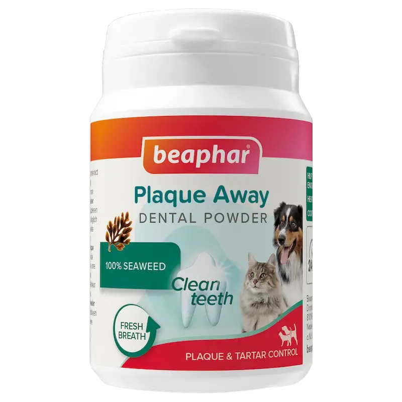Zobu kopšanas pulveris - Beaphar Plaque Away Dental Powder Dog & Cat 80g