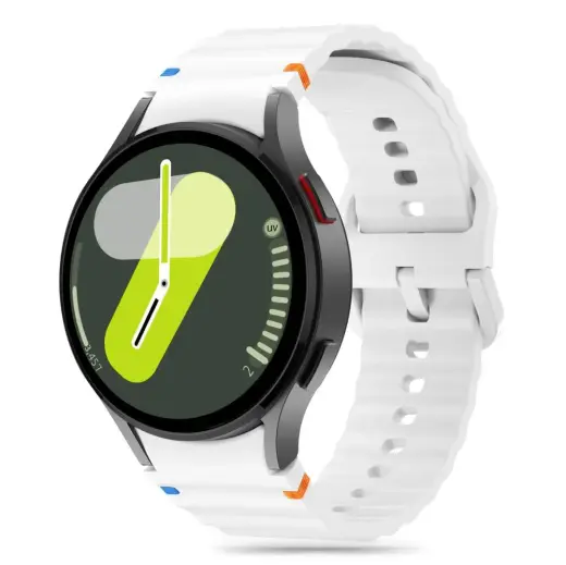 Tech-Protect Silicone Sport viedpulksteņa siksniņa priekš Samsung Galaxy Watch 4/5/5 Pro/6/7/FE | silikons | balta