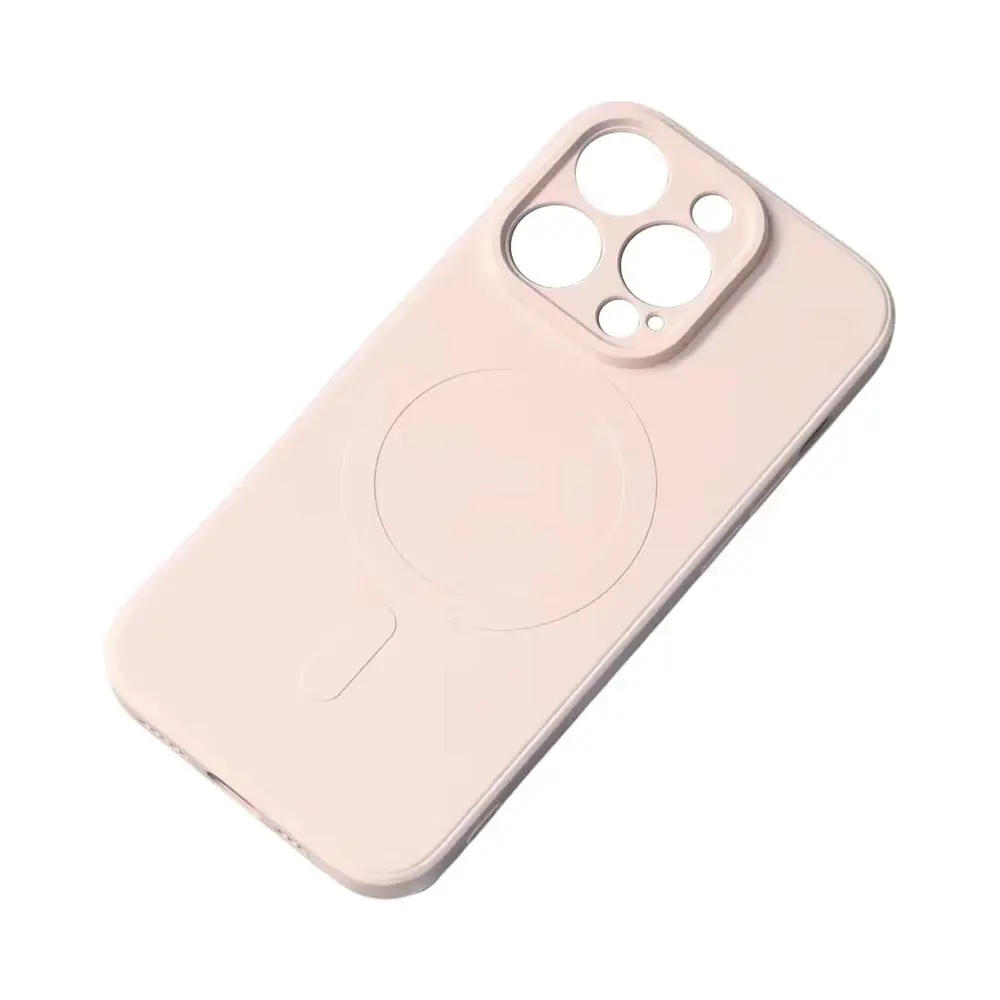 Silicone Case telefono dėklas su MagSafe palaikymu iPhone 15 Plus rožinis