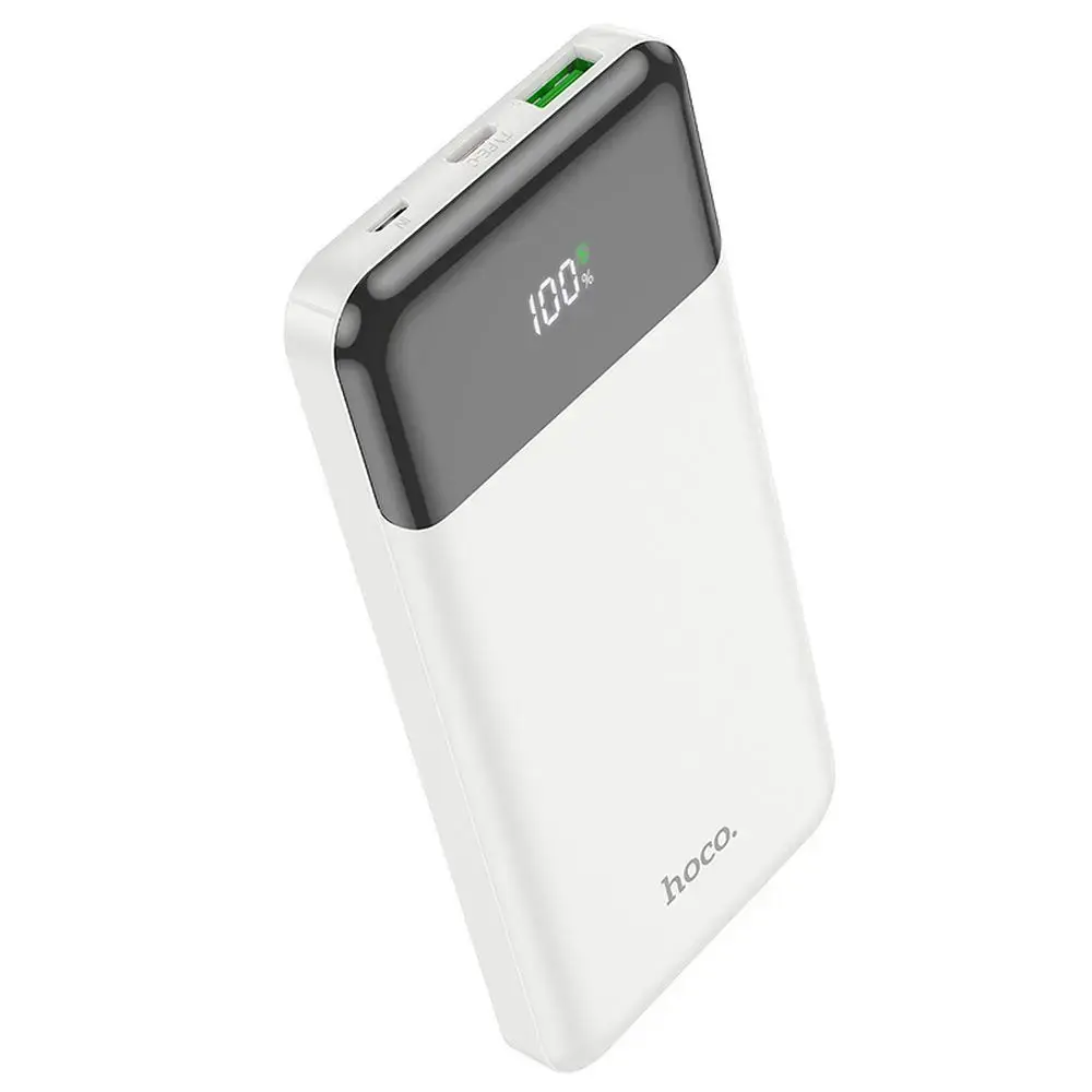 Hoco J102 ārējais akumulators (powerbank) | 10 000 mAh | 20W | PD, QC | balts
