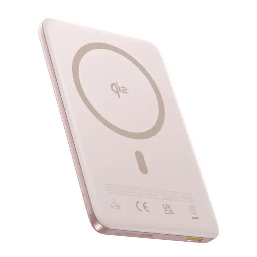 Baseus PicoGo AM41 Ultra-Slim ārējais akumulators (powerbank) | 10 000 mAh | 27W | USB-C, MagSafe | rozā