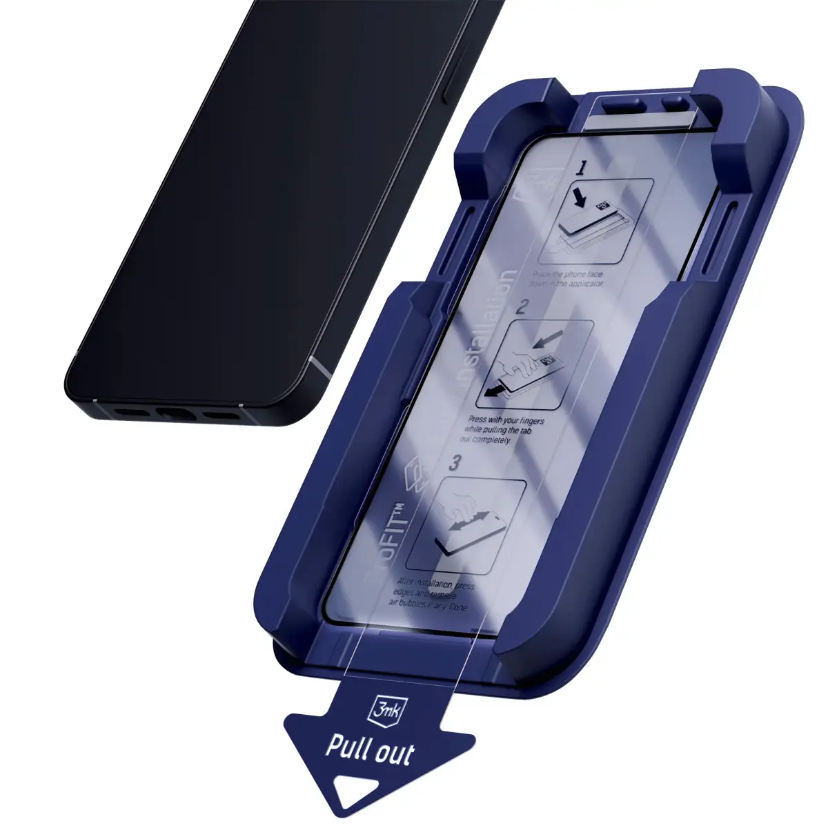 3mk HardGlass Max Privacy grūdintas apsauginis stiklas telefonui iPhone 18 Pro Max (privatumo efektas) su montavimo rėmeliu