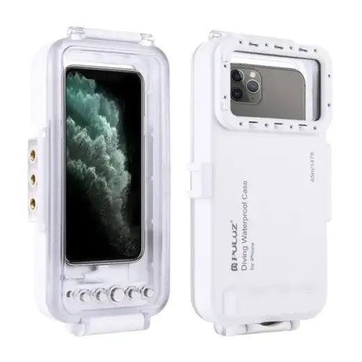 Puluz Waterproof Case (45m) for iPhone: For Underwater Photos and Videos (White)