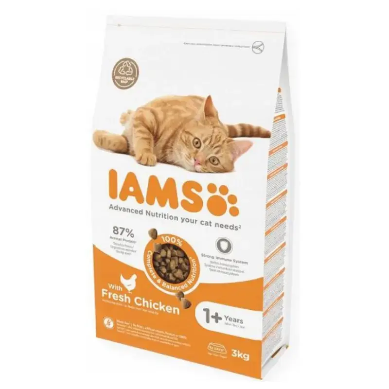 Sausā barība kaķiem - IAMS CAT ADULT CHICKEN, 3kg