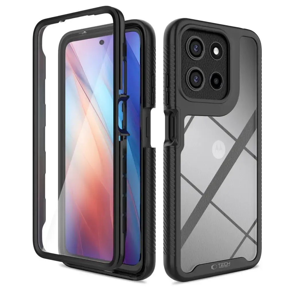 Tech-Protect Defense phone case for Motorola Moto G15 | Motorola Moto G15 Power | Moto G05 | Moto E15 black