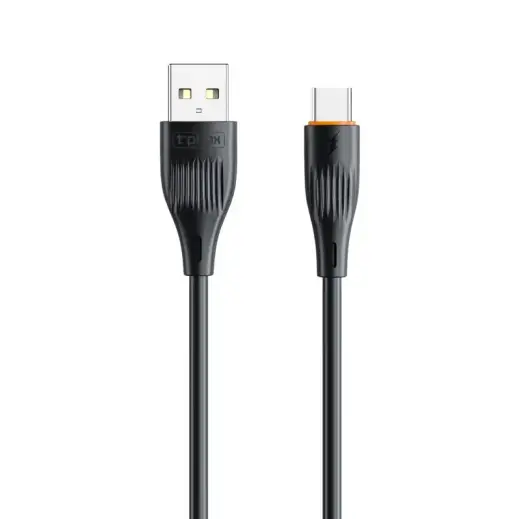 T-PHOX X-LITE datu pārraides un uzlādes vads | USB-A uz USB-C | 15W | 1m | melns