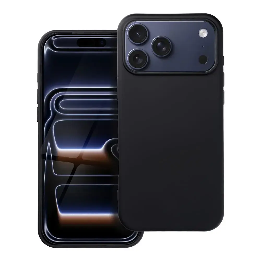 Silicone telefono dėklas iPhone 17 Pro Max juodas