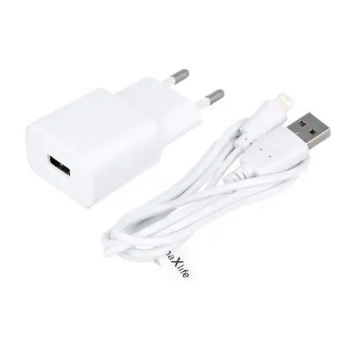 Maxlife MXTC-01 зарядное устройство | 10W | USB-A | с проводом Lightning в комплекте | белое