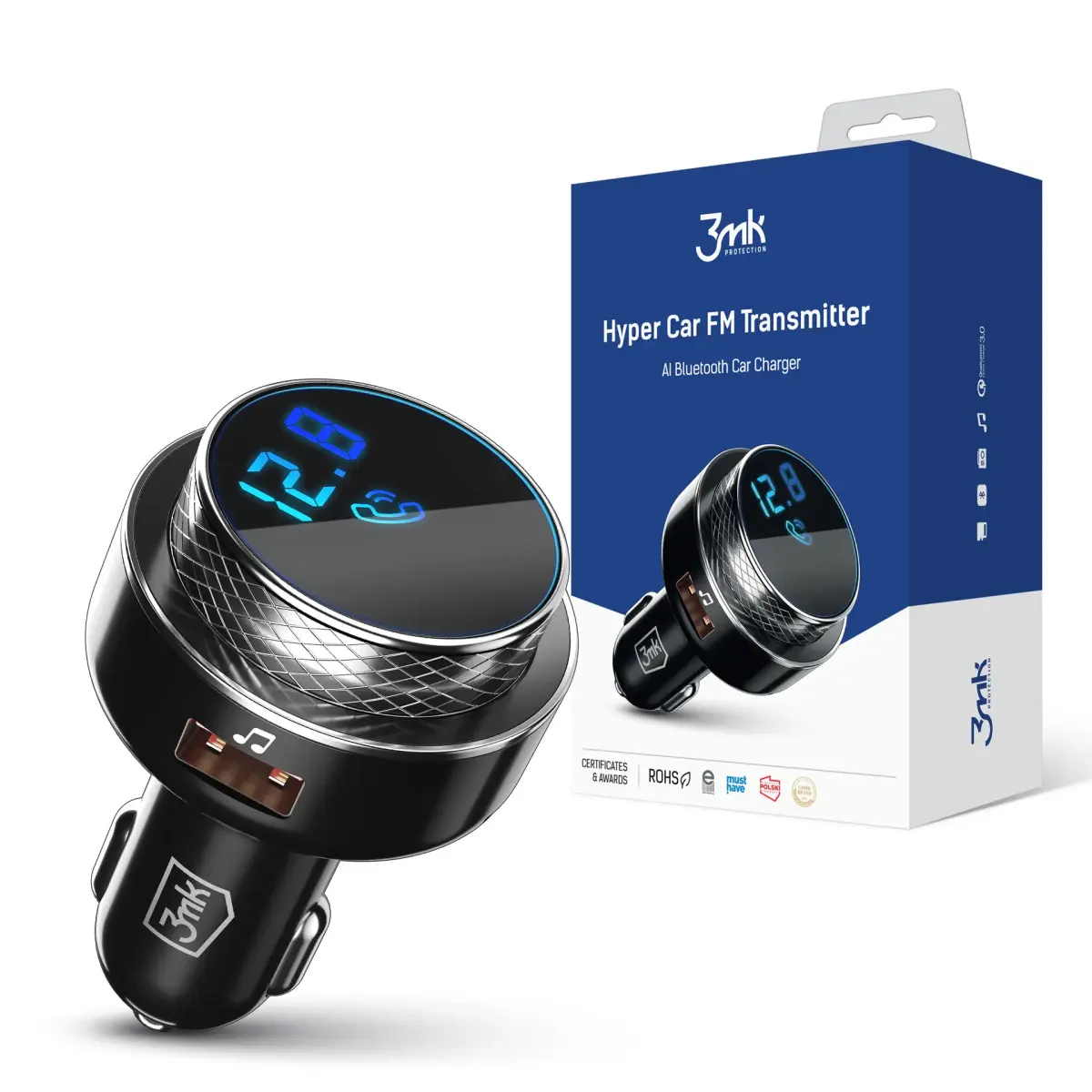 3MK auto lādētāja raidītājs 2x USB-A | 3A | 15W