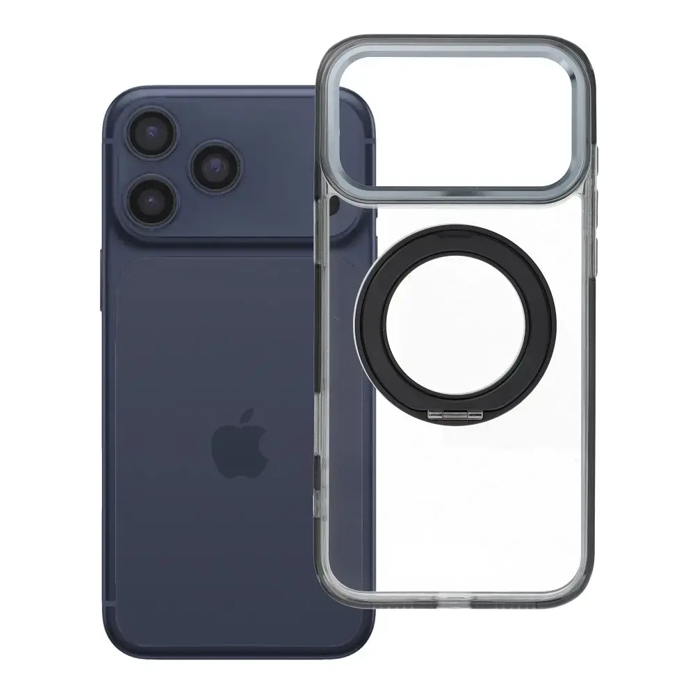 Frame Circle Stand telefoni ümbris alusega ja MagSafe toega telefonile iPhone 18 Pro Max | iPhone 17 Pro Max must